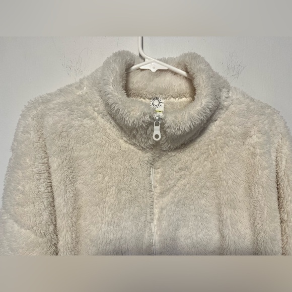 OFFLINE By Aerie Fluffy Sherpa Cropped Full Zip Sweatshirt Cool White Size XL - Picture 6 of 12